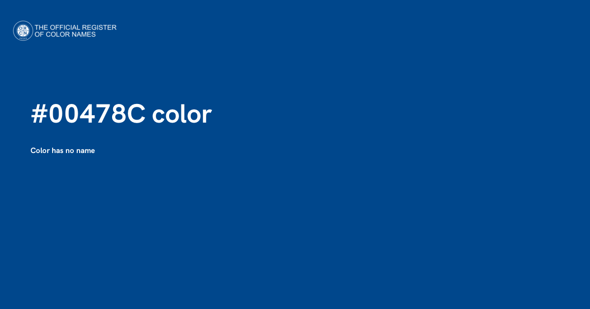 Color #00478C - The Official Register of Color Names