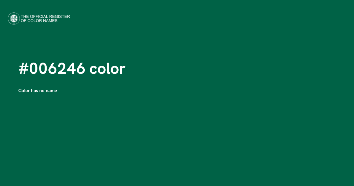 Freedom color - #006246 - The Official Register of Color Names