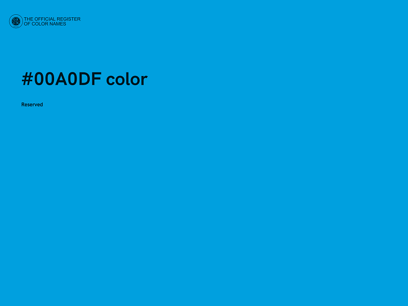 #00A0DF color image