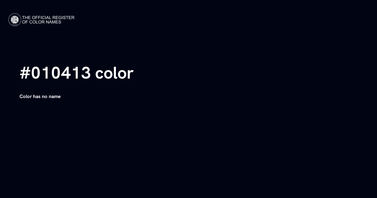 Color #010413 - The Official Register of Color Names