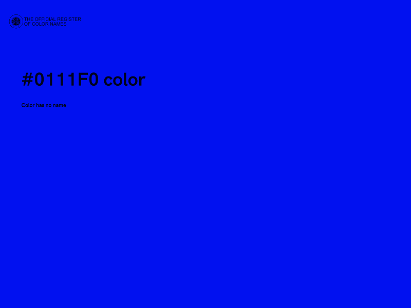 #0111F0 color image