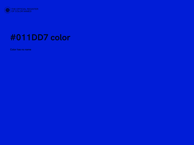 #011DD7 color image