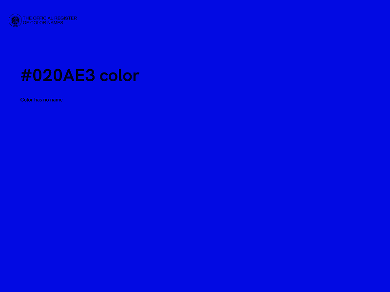 #020AE3 color image