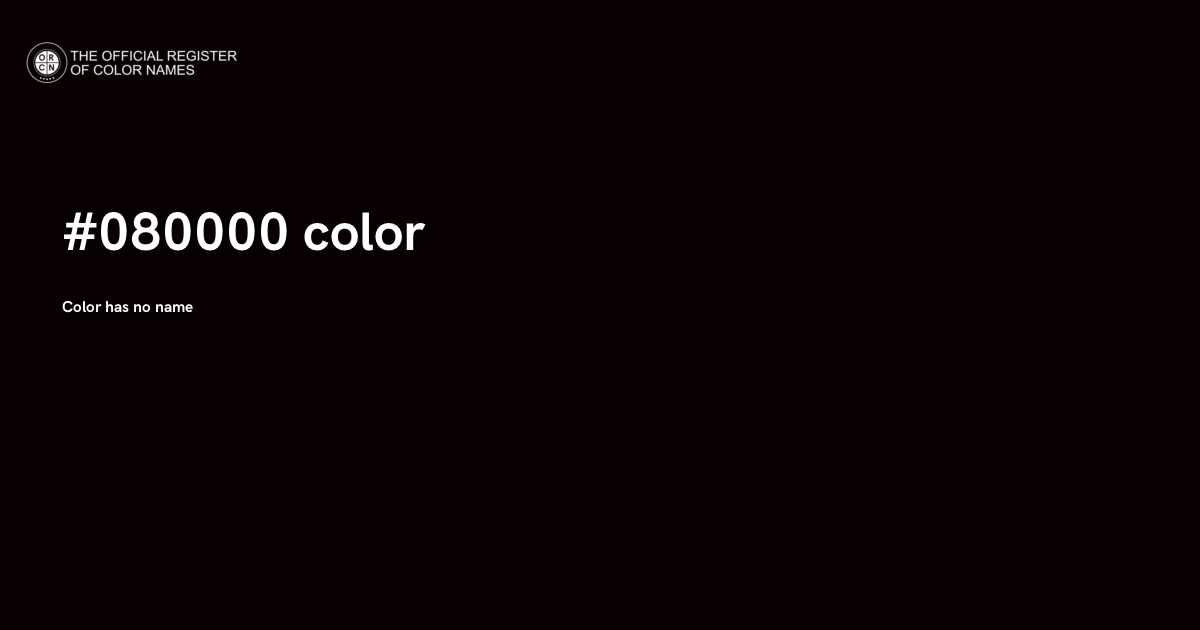Nicalis Black color - #080000 - The Official Register of Color Names