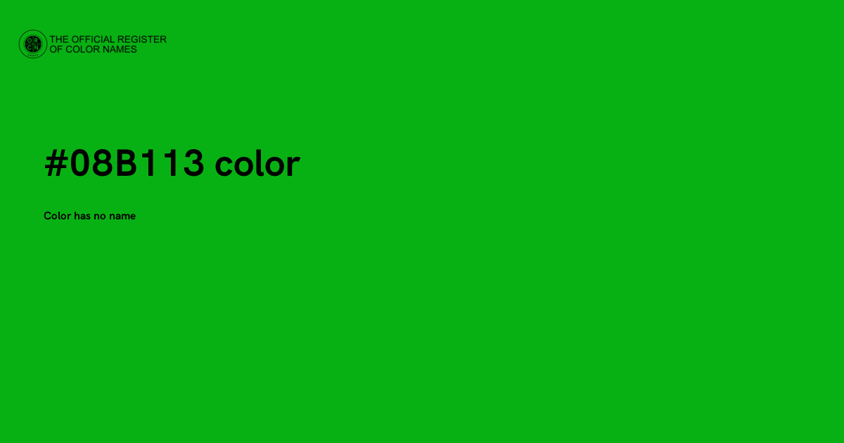 Color Code B113 Color #08B113 - The Official Register of Color Names