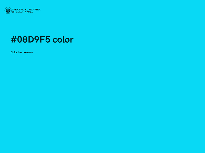 #08D9F5 color image