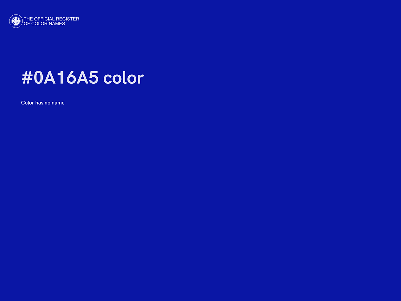 #0A16A5 color image