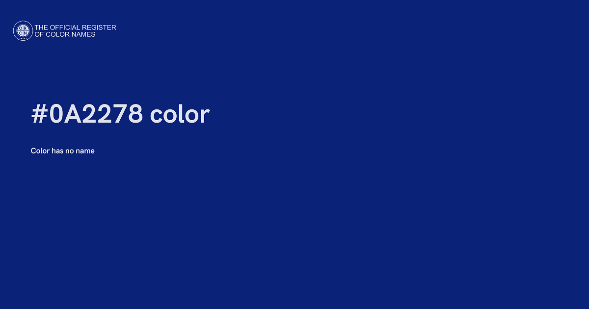 Color #0A2278 - The Official Register of Color Names