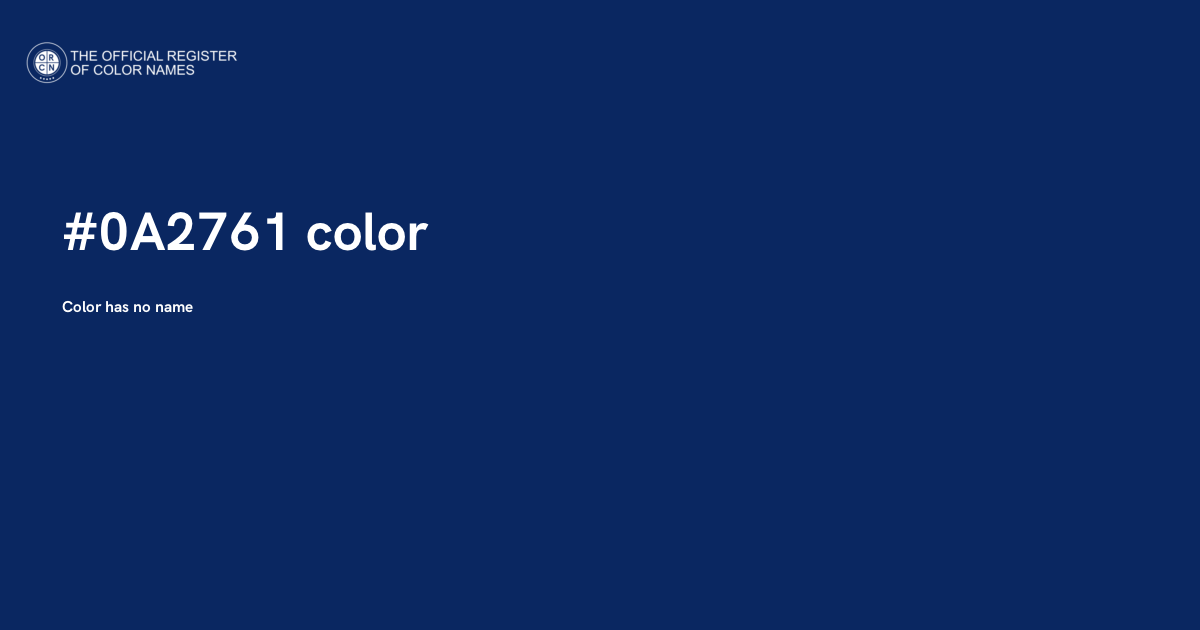 Color #0A2761 - The Official Register of Color Names