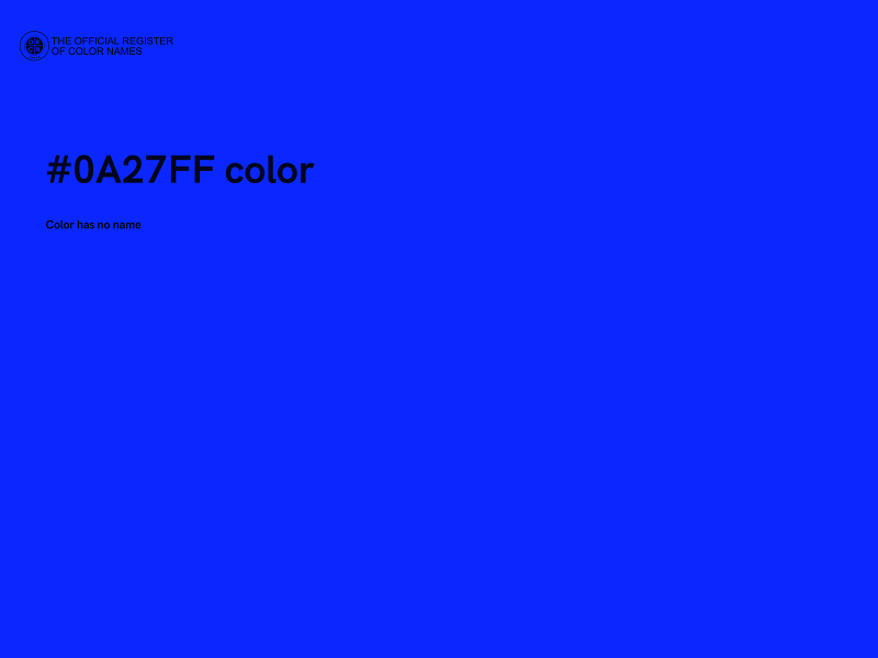 #0A27FF color image