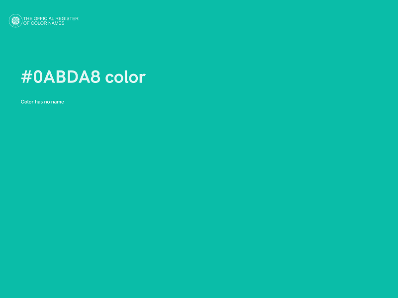 #0ABDA8 color image