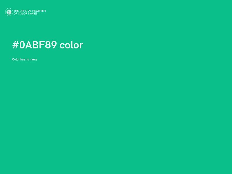 #0ABF89 color image