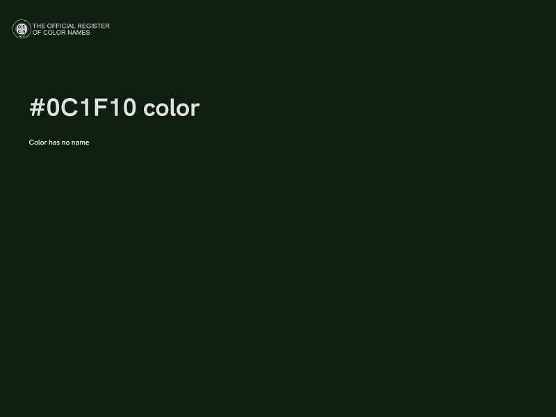 #0C1F10 color image