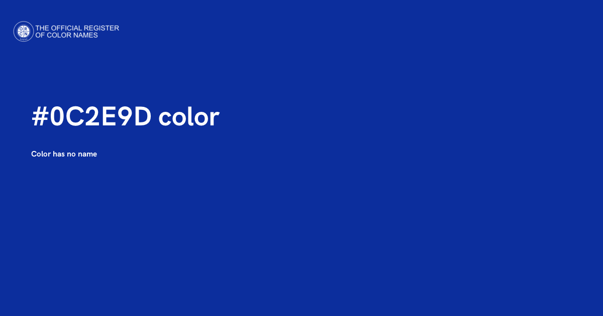 Color #0C2E9D - The Official Register of Color Names