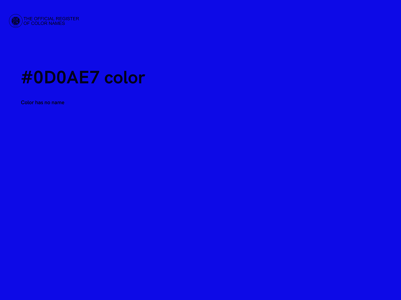 #0D0AE7 color image