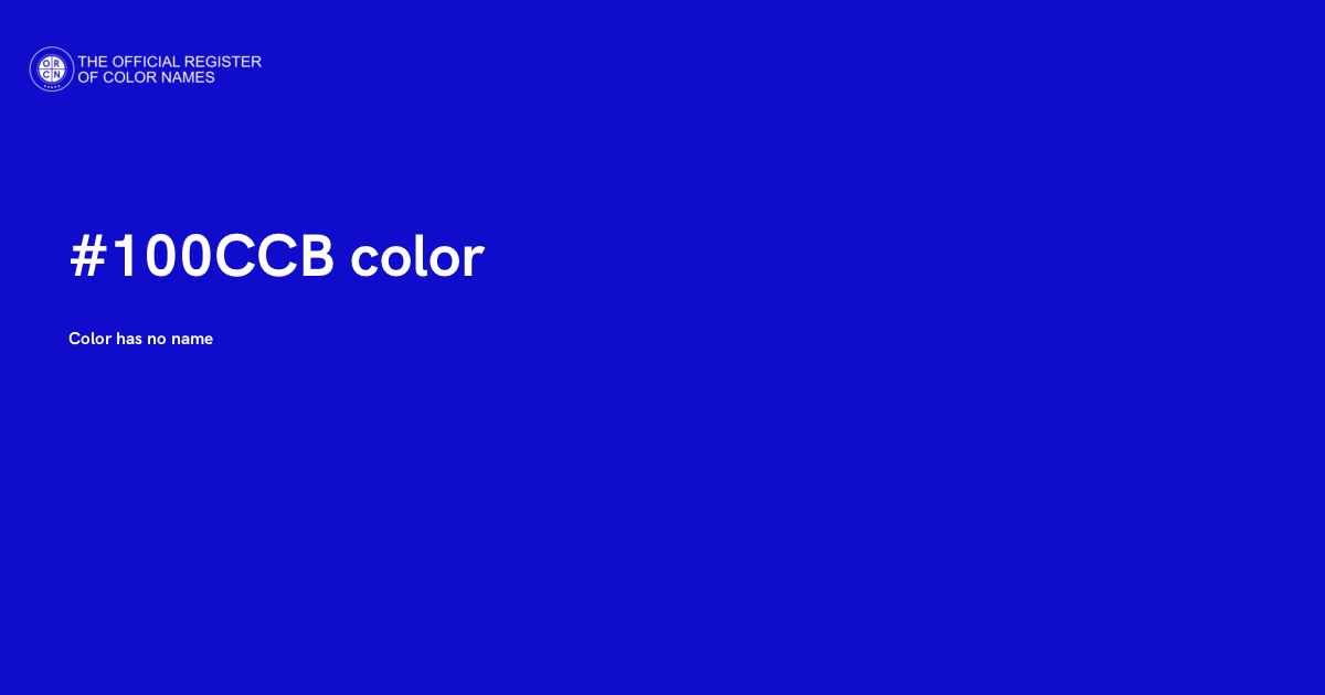Color #100CCB - The Official Register of Color Names