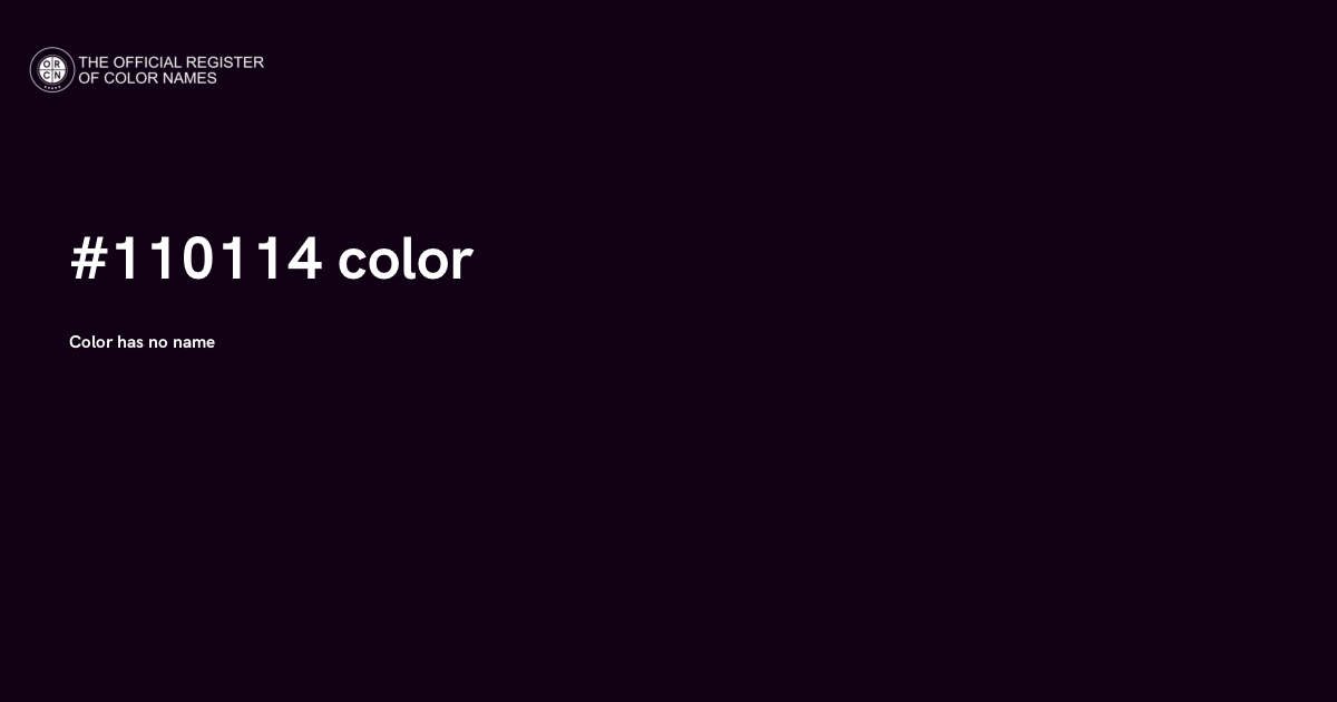 Color #110114 - The Official Register of Color Names