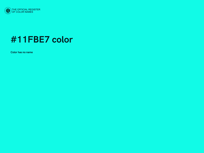 #11FBE7 color image