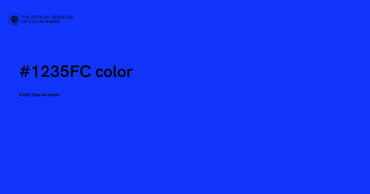 Color #1235FC - The Official Register of Color Names