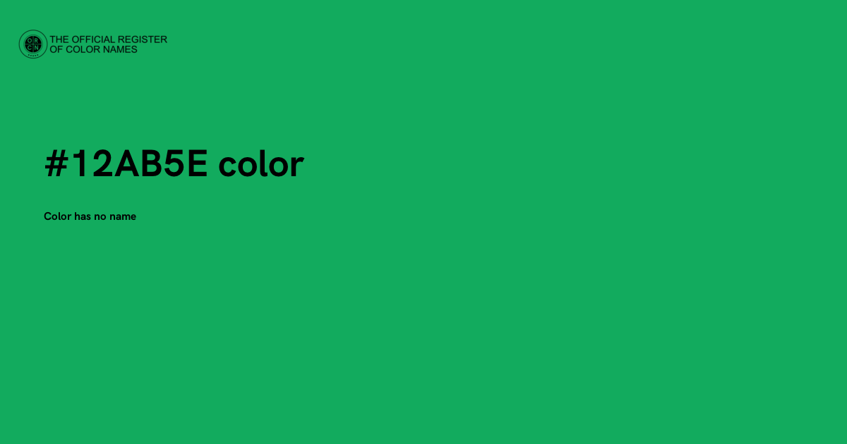 Color Code 12 Color #12AB5E - The Official Register of Color Names