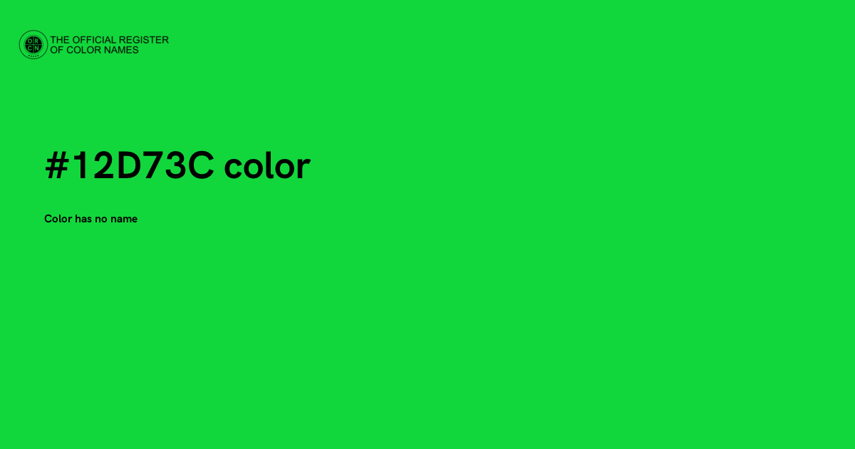 Color Code 12 Color #12D73C - The Official Register of Color Names