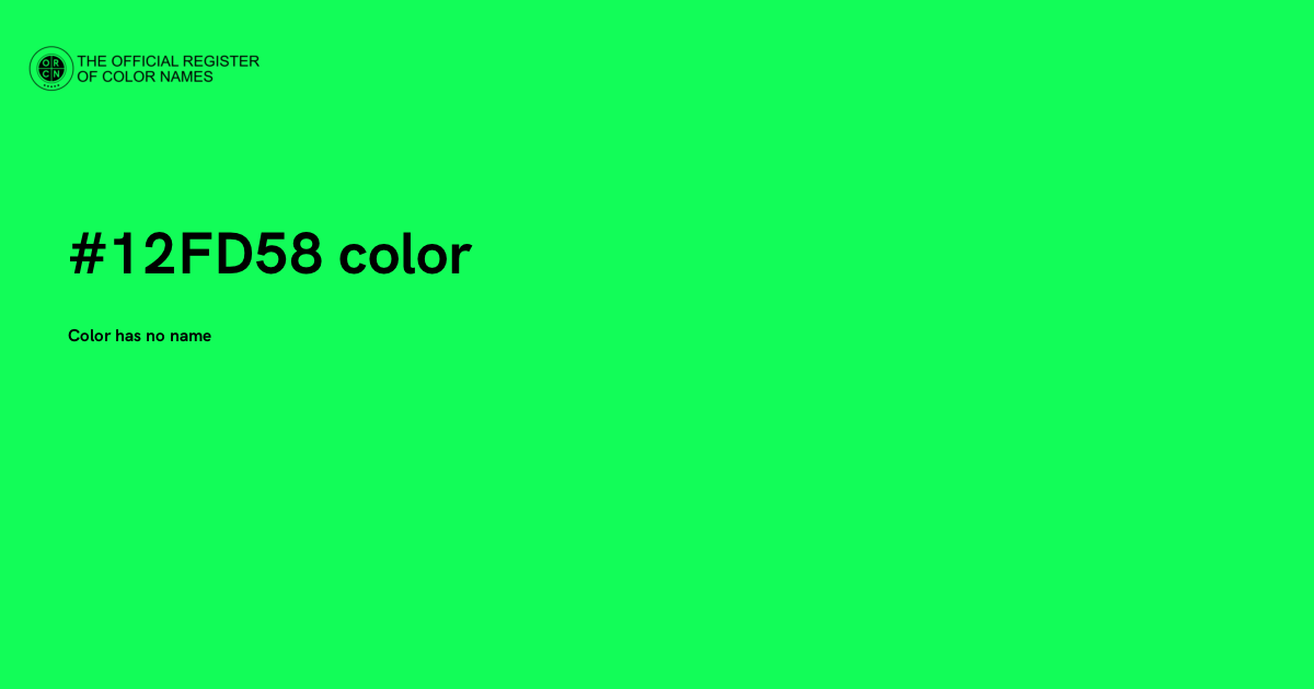 Color Code 12 Color #12FD58 - The Official Register of Color Names