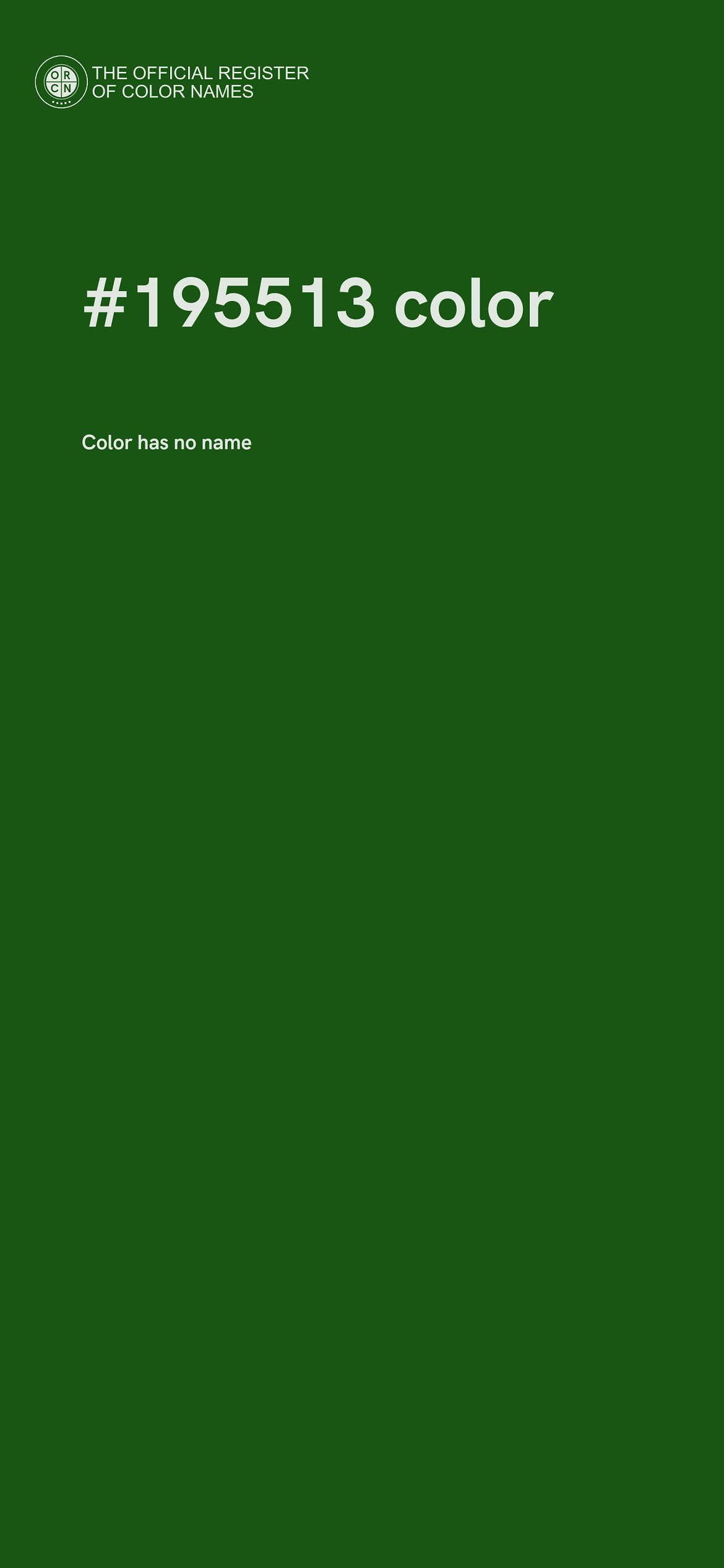 Color #195513 - The Official Register of Color Names