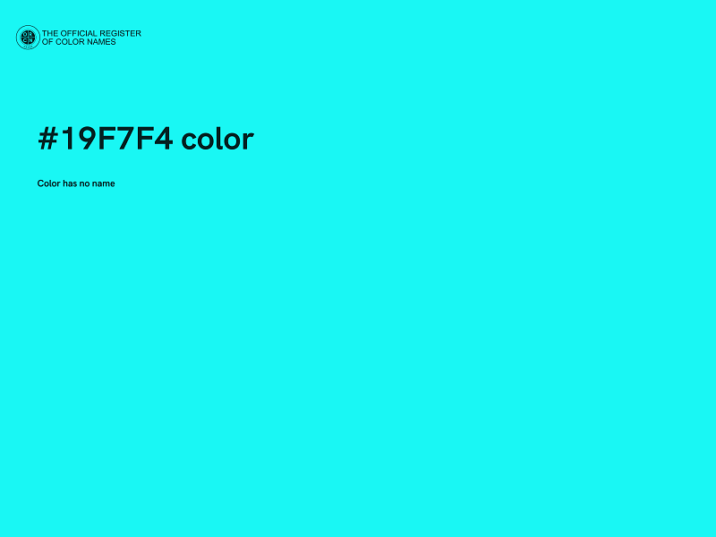 #19F7F4 color image