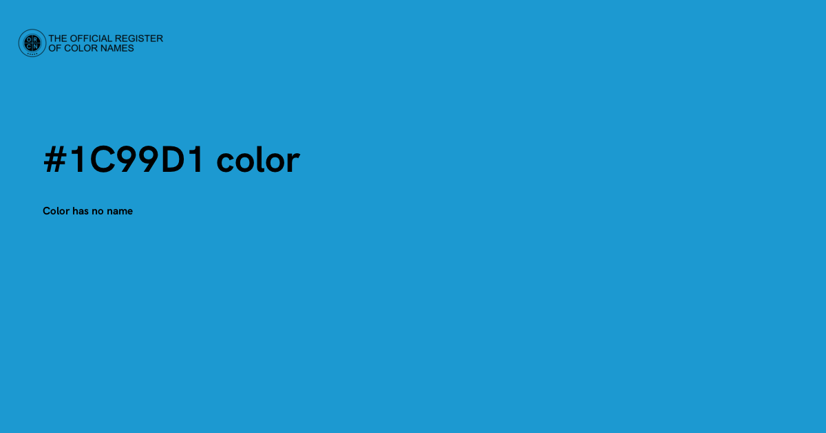 Color Code 99 Color #1C99D1 - The Official Register of Color Names