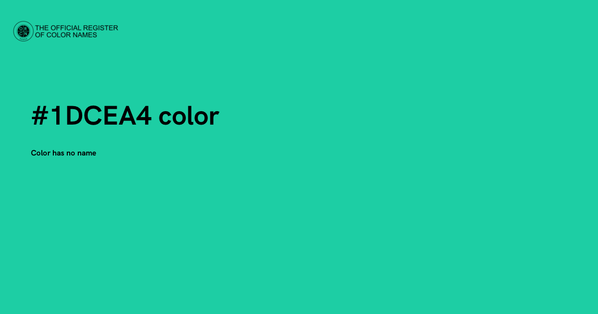 Color #1DCEA4 - The Official Register of Color Names