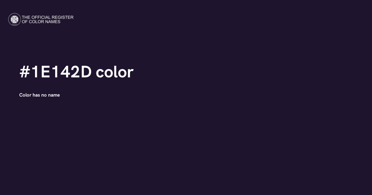 Color #1E142D - The Official Register of Color Names