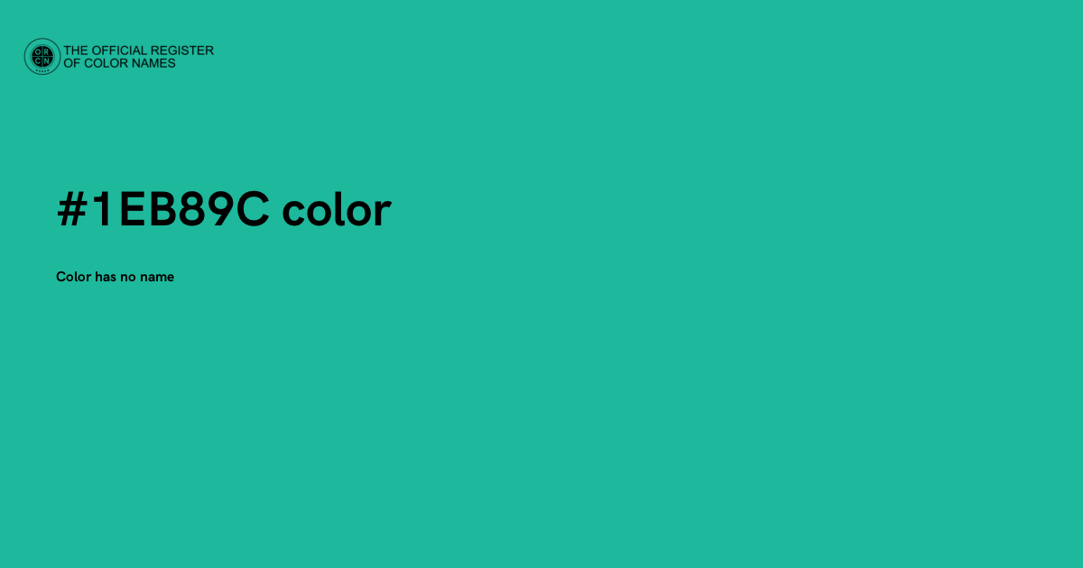 Eb12 Color Color #1EB89C - The Official Register of Color Names