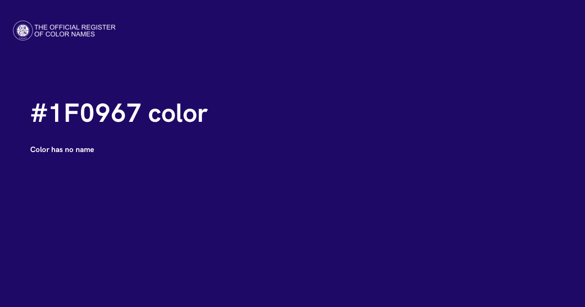 0967 Color Color #1F0967 - The Official Register of Color Names