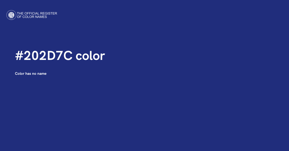 Colour Code 202 Color #202D7C - The Official Register of Color Names