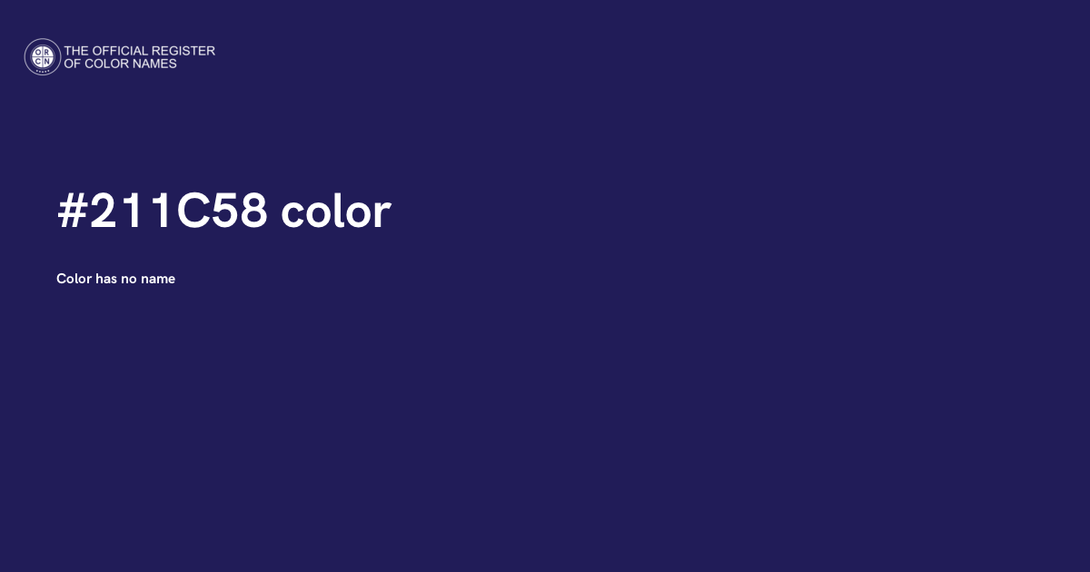 Blue 211 Color Code Color #211C58 - The Official Register of Color Names
