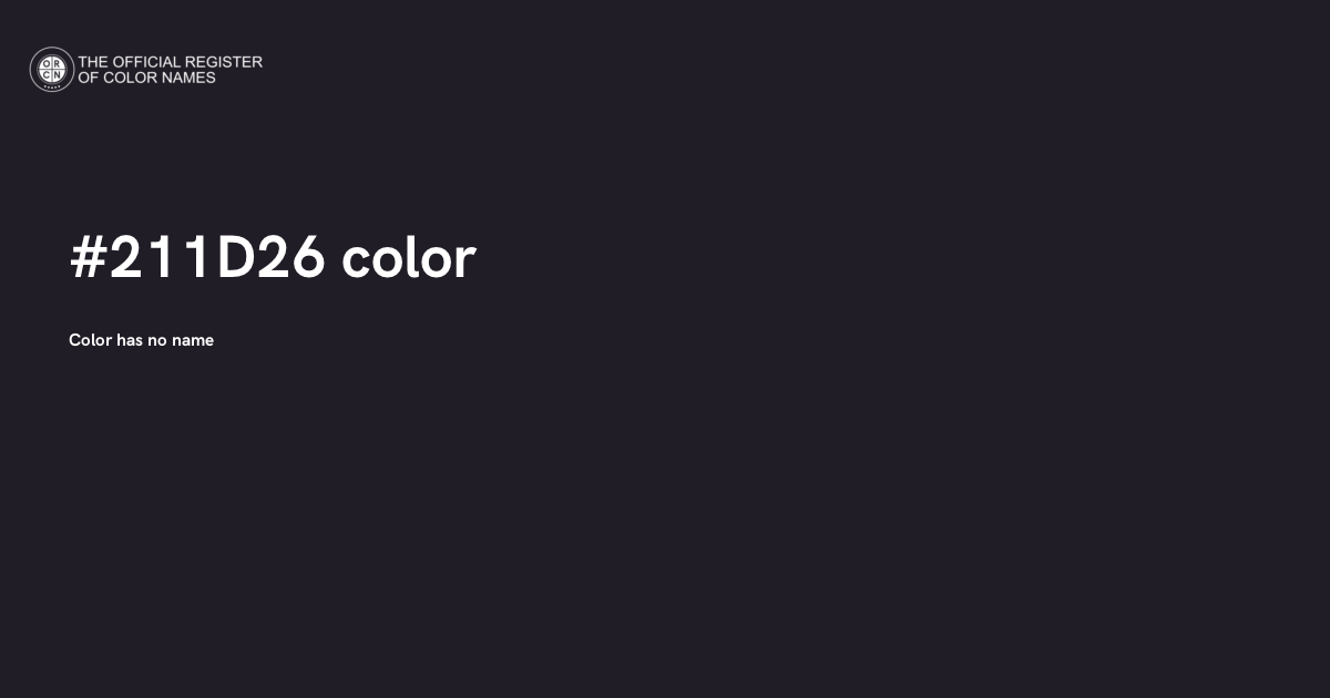 212u Color Code Color #211D26 - The Official Register of Color Names