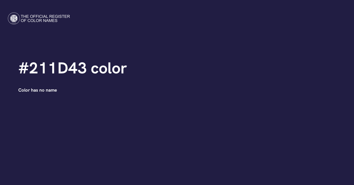 Blue 211 Color Code Color #211D43 - The Official Register of Color Names