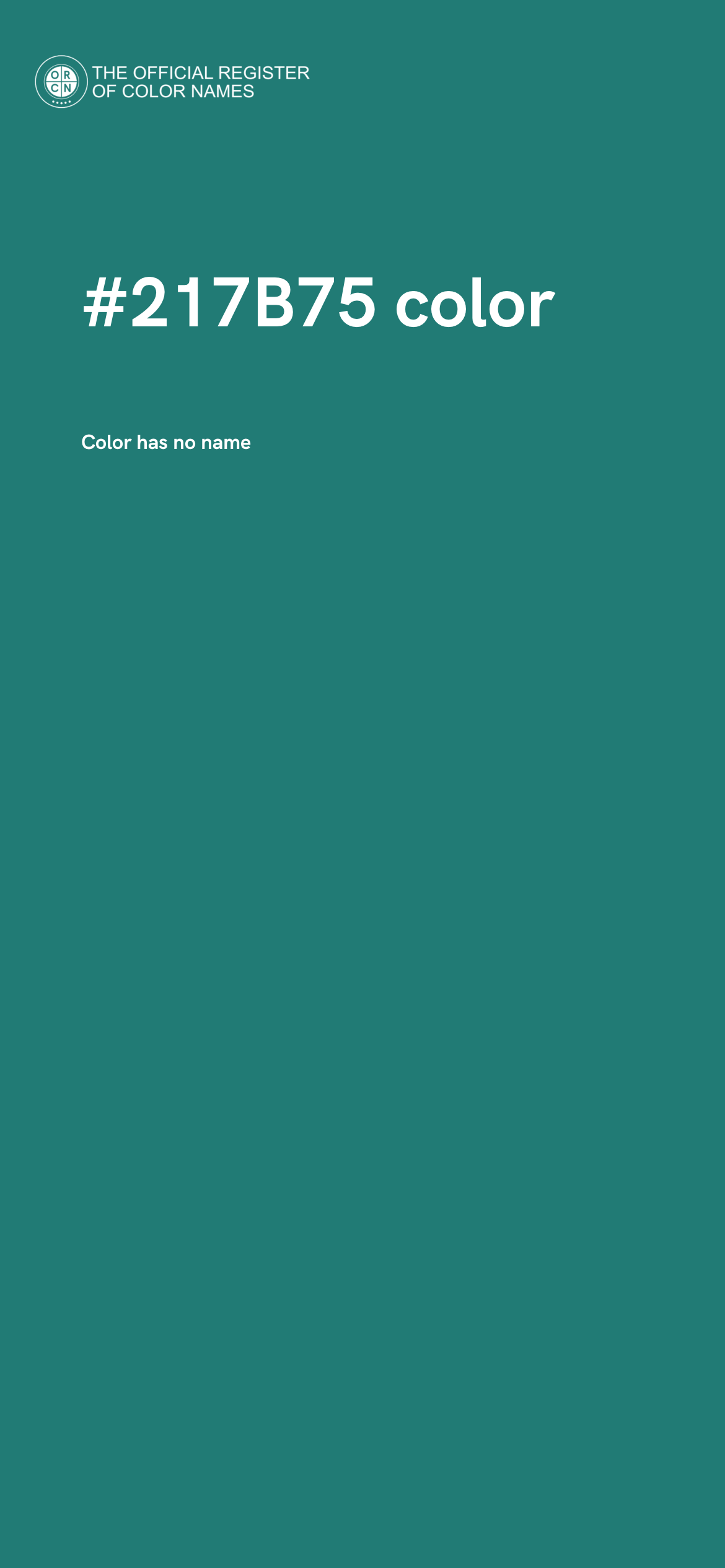 Color #217B75 - The Official Register of Color Names