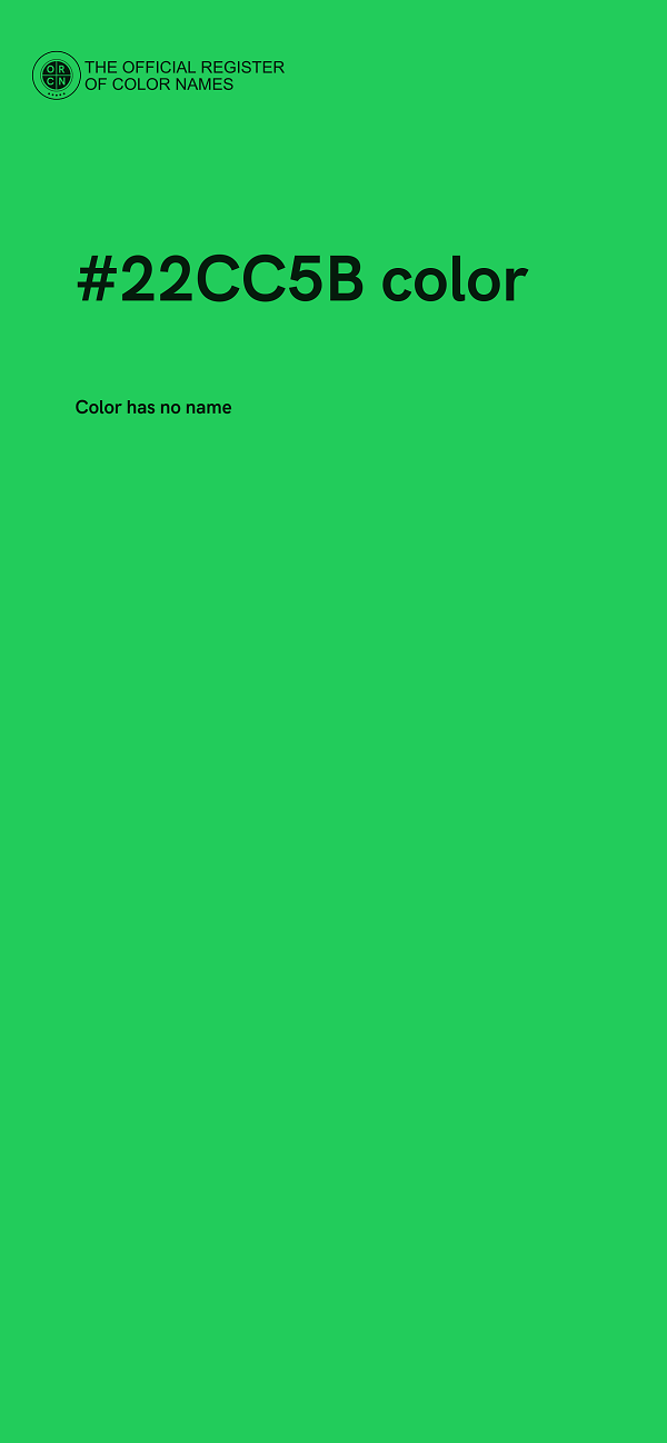 Color #22CC5B - The Official Register of Color Names