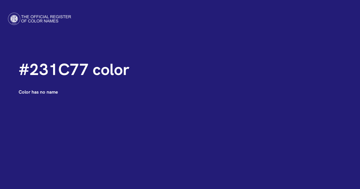 Color #231C77 - The Official Register of Color Names