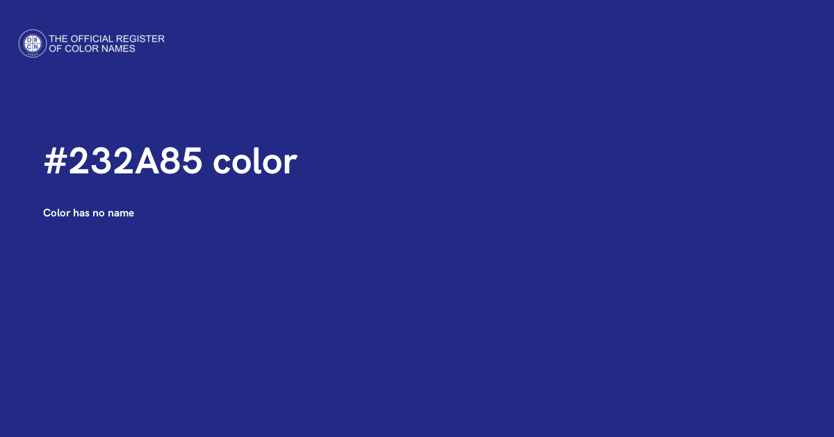 Color #232A85 - The Official Register of Color Names