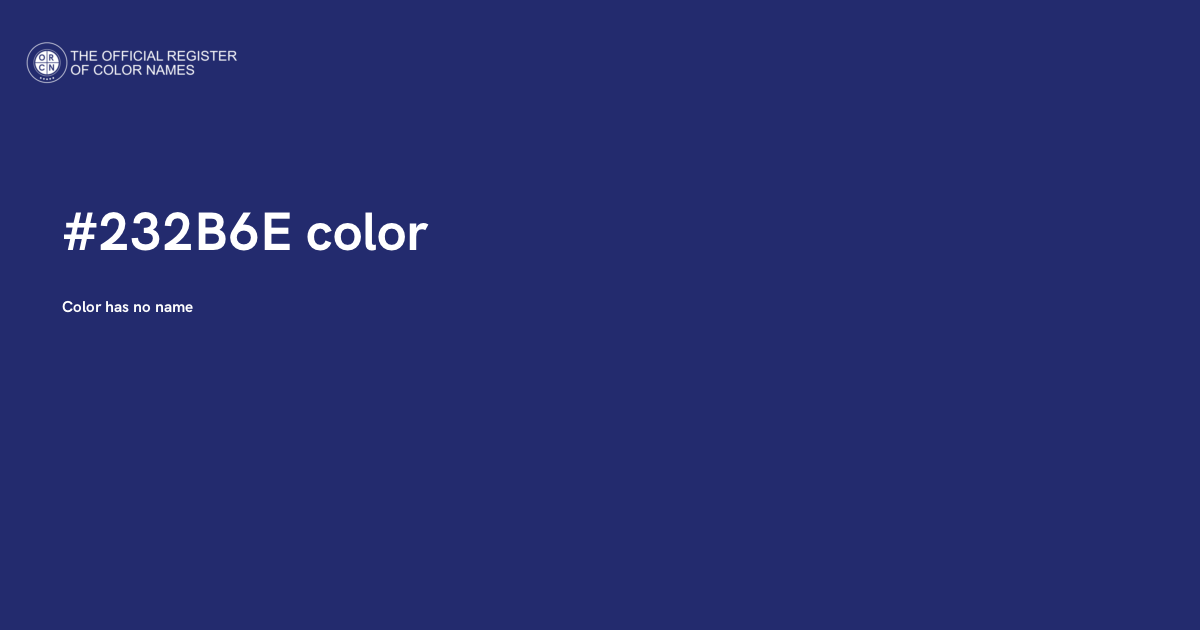 Color #232B6E - The Official Register of Color Names