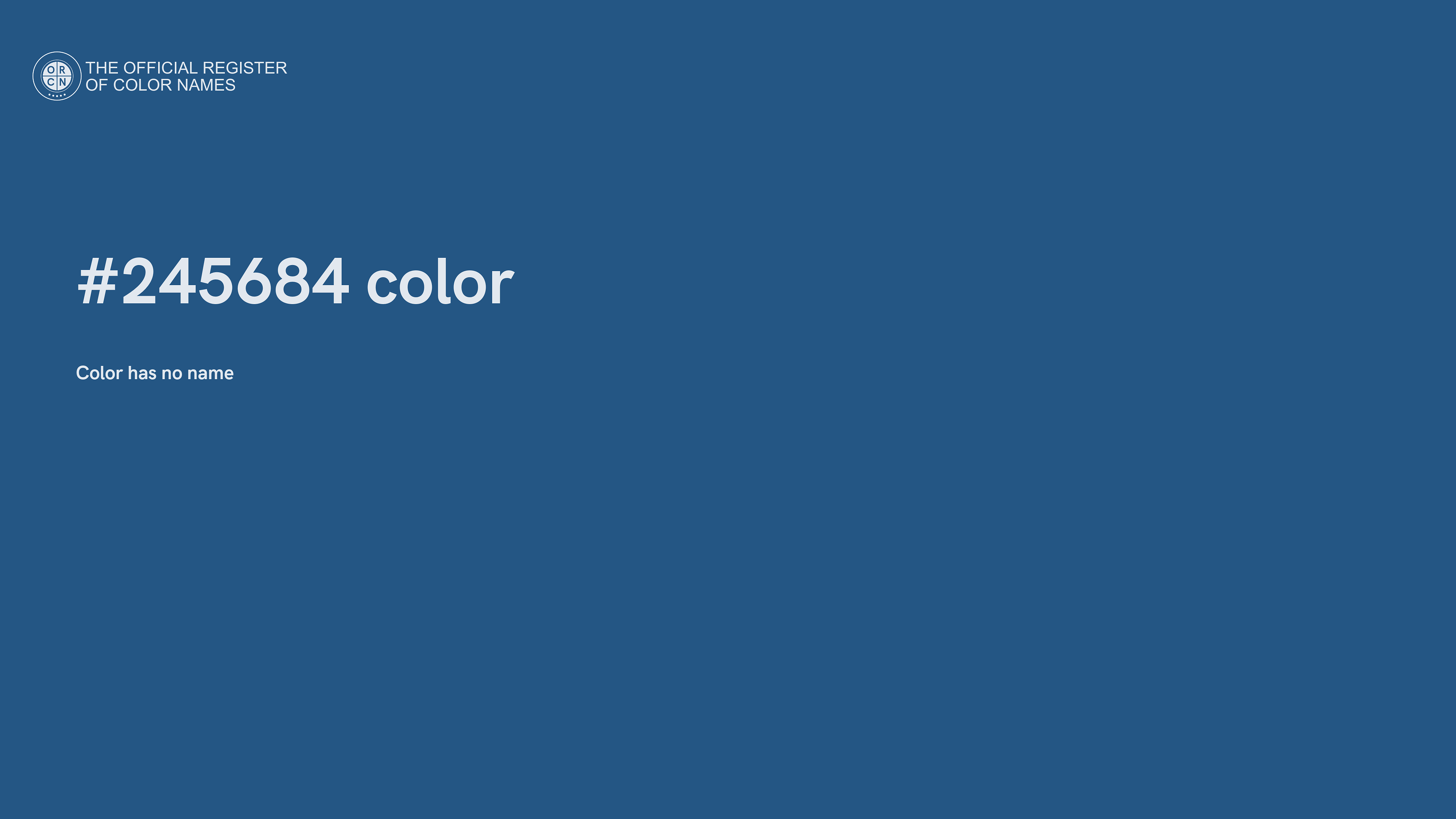 Color #245684 - The Official Register of Color Names