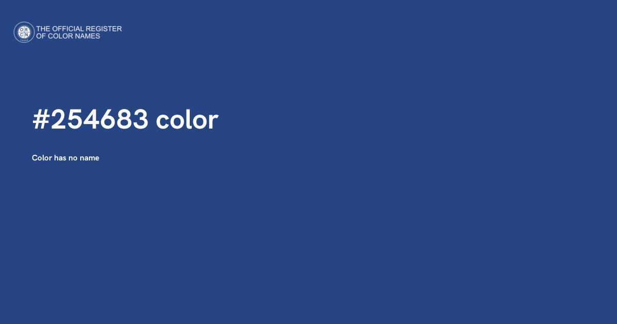 Zoop De Loop color - #254683 - The Official Register of Color Names
