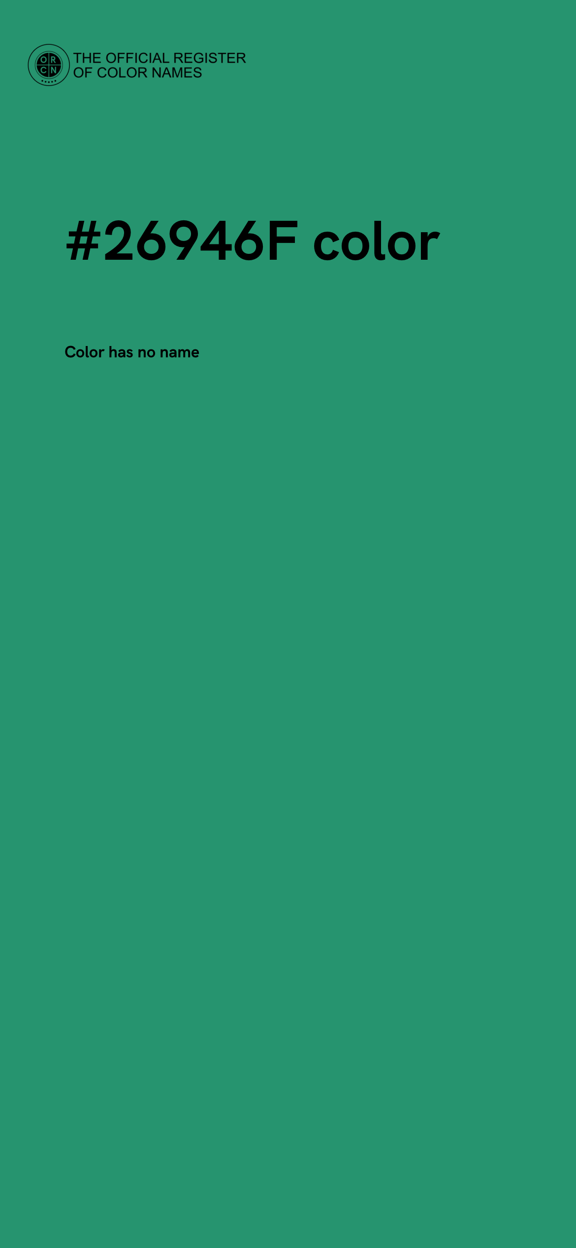 Color #26946F - The Official Register of Color Names