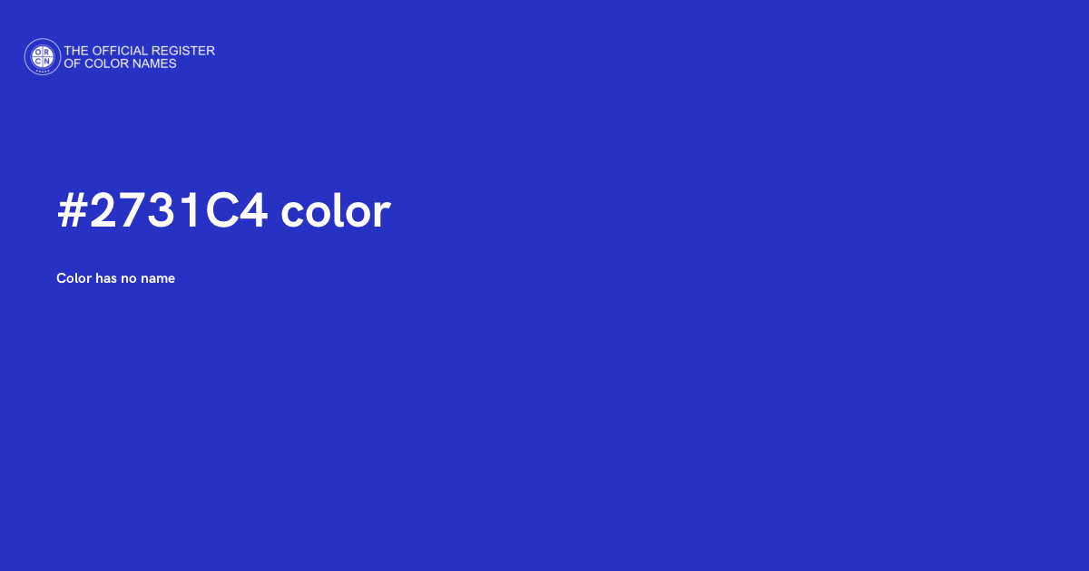 Color #2731C4 - The Official Register of Color Names