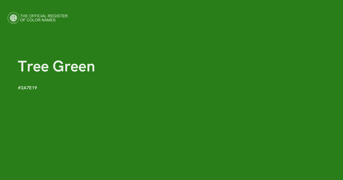 Tree Green color 2A7E19 The Official Register of Color Names