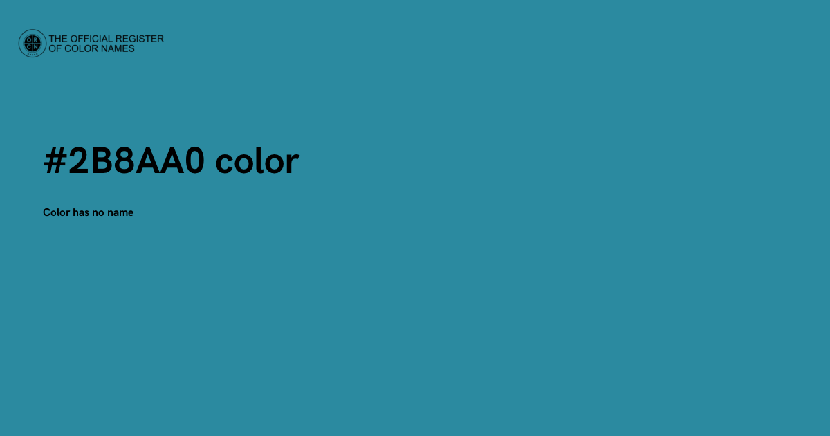 Color #2B8AA0 - The Official Register of Color Names