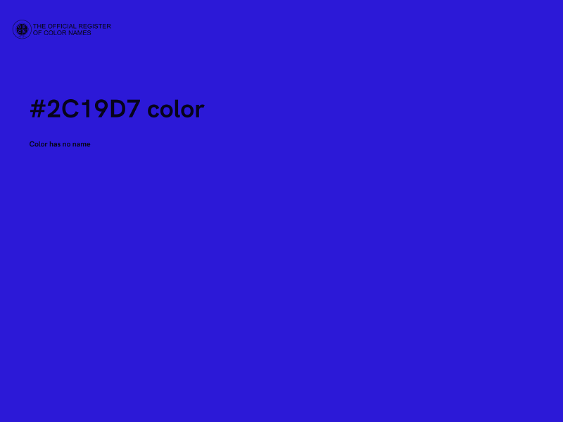 #2C19D7 color image