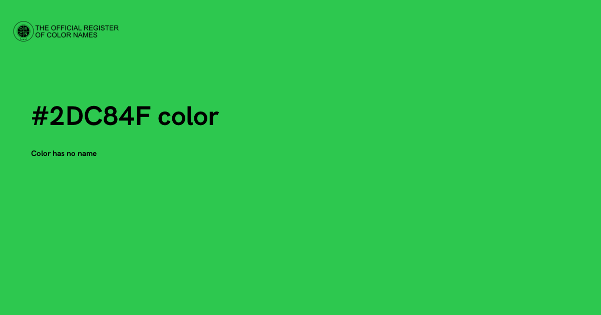 what color is light green? meaning, code &... Color #2DC84F - The Official Register of Color Names